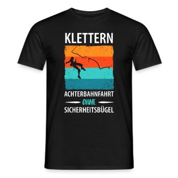 Klettern Achterbahnfahrt ohne Sicherheitsbügel - Männer T-Shirt - Schwarz - Vorne - AI Model Male 178 light (178cm)