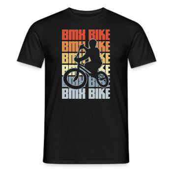 Vintage BMX bike - Men's T-Shirt - black - Front - AI Model Male 178 light (178cm)