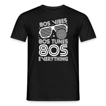 80s Vibes Melodies Everything - Men's T-Shirt - black - Front - AI Model Male 178 light (178cm)
