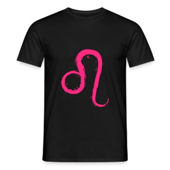 Löwe Leo Sternzeichen Design Symbol Rosa Pink - Männer T-Shirt - Schwarz - Vorne - AI Model Male 178 light (178cm)