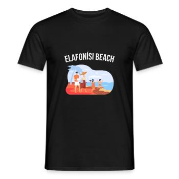 Elafonisi Beach - Men's T-Shirt - black - Front - AI Model Male 178 light (178cm)