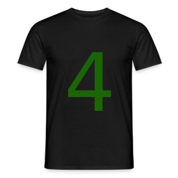 The number 4 - Men's T-Shirt - black - Front - AI Model Male 178 light (178cm)