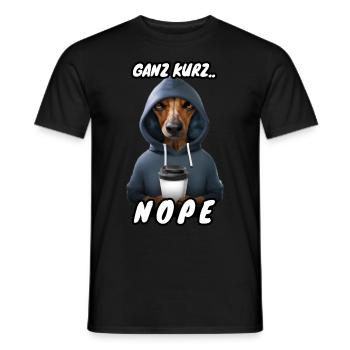 Hund Dackel Spruch Ganz kurz - Männer T-Shirt - Schwarz - Vorne - AI Model Male 178 light (178cm)