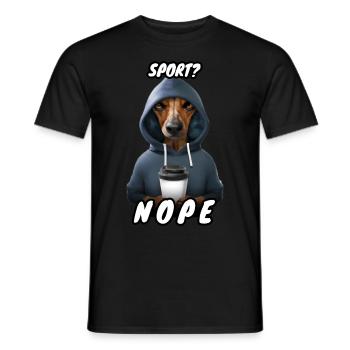 Hund Dackel Spruch Sport - Männer T-Shirt - Schwarz - Vorne - AI Model Male 178 light (178cm)