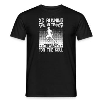 Coureur de fond et entraîneur de cross-country - Cross unique - T-shirt homme - noir - Devant - AI Model Male 178 light (178cm)