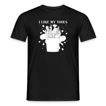 Funny Art Painter I Like My Tools Drawing Gifts - Men's T-Shirt - black - Front - AI Model Male 178 light (178cm)