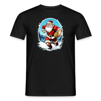 Joueur de rugby du Père Noël - T-shirt homme - noir - Devant - AI Model Male 178 light (178cm)
