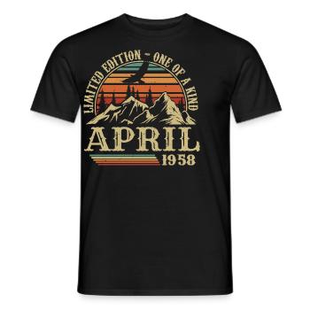 Best Birthday Gift April 1958 - Men's T-Shirt - black - Front - AI Model Male 178 light (178cm)