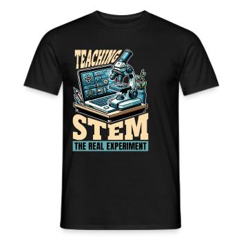 STEM Teacher Teaching STEM The Real Data Analysis - Men's T-Shirt - black - Front - AI Model Male 178 light (178cm)