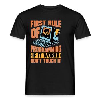 Coder First Rule Of Programming If Web Developer - Men's T-Shirt - black - Front - AI Model Male 178 light (178cm)