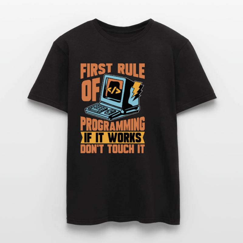 Codeur Première règle de programmation si développeur Web T-shirt homme