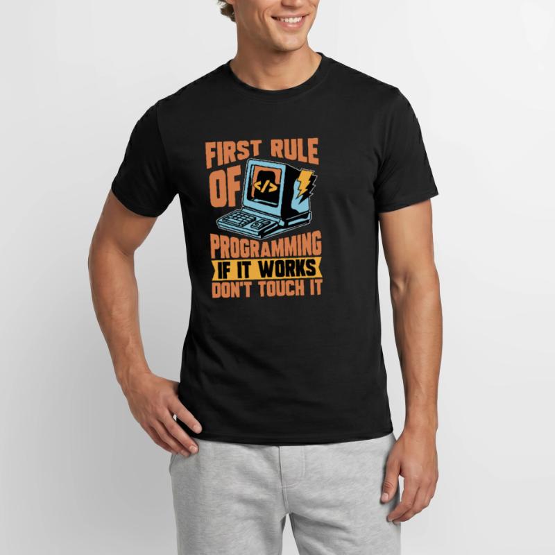 Codeur Première règle de programmation si développeur Web T-shirt homme