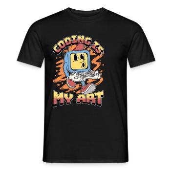 Coder Coding Is My Art Software Engineering Coders - Men's T-Shirt - black - Front - AI Model Male 178 light (178cm)