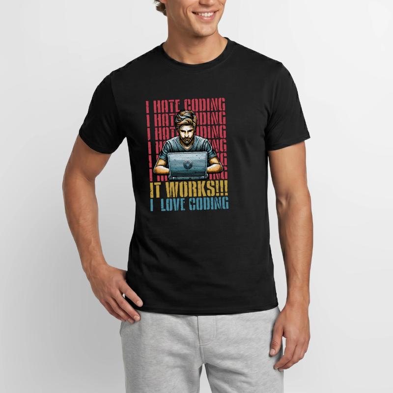 Coder I Hate Coding Developer Technology Coders Men's T-Shirt