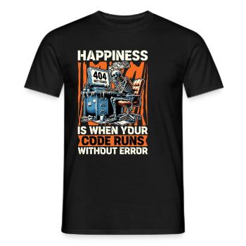 Le bonheur des codeurs, c’est quand votre code s’exécute Développeur - T-shirt homme - noir - Devant - AI Model Male 178 light (178cm)