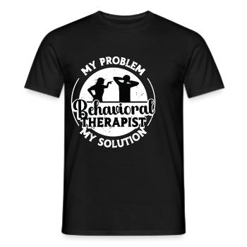 Behavioral Therapist My Problem My Pictogram Dad - Männer T-Shirt - Schwarz - Vorne - AI Model Male 178 light (178cm)