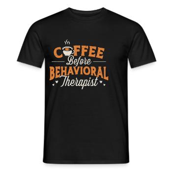 Behavioral Therapy Coffee Therapist Coffee Lover - Men's T-Shirt - black - Front - AI Model Male 178 light (178cm)