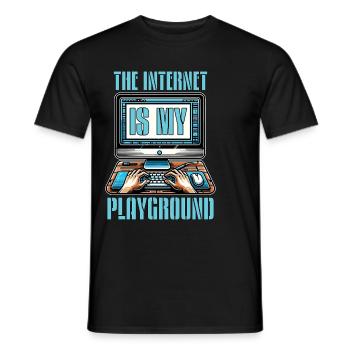 Codeur : Internet est mon terrain de jeu Développeur web - T-shirt homme - noir - Devant - AI Model Male 178 light (178cm)