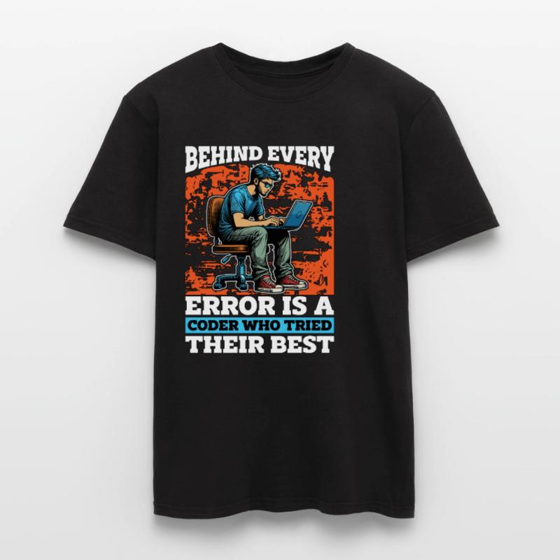Coder Behind Every Error Is A Coder Web Developer Männer T-Shirt