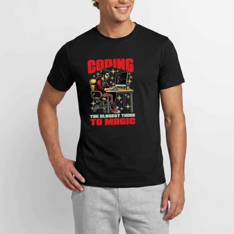 Coder Coding The Closest Thing To Magic Developer Men's T-shirt
