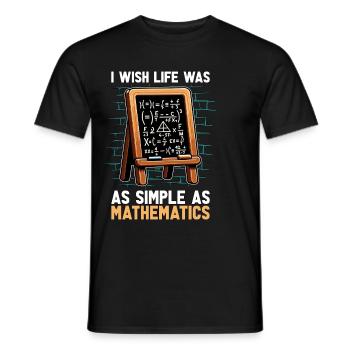 Mathematician I Wish Life Was As Simple Statistics - Men's T-Shirt - black - Front - AI Model Male 178 light (178cm)