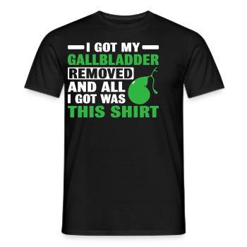 Entfernung der Gallenblase Gallenkolik Gallenstein - Männer T-Shirt - Schwarz - Vorne - AI Model Male 178 light (178cm)