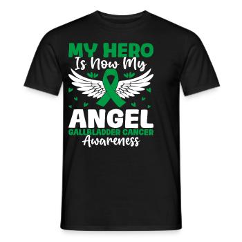 Mein Held ist jetzt mein Engel Lustiger Gallenblasenkrebs - Männer T-Shirt - Schwarz - Vorne - AI Model Male 178 light (178cm)
