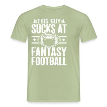 Funny Fantasy Football FFL Commissioner Draft - Men's T-Shirt - sage - Front - AI Model Male 178 light (178cm)