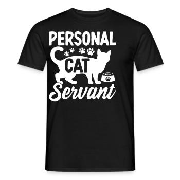 Persönlicher Katzendiener Lustiges Katzenrettungstier - Männer T-Shirt - Schwarz - Vorne - AI Model Male 178 light (178cm)