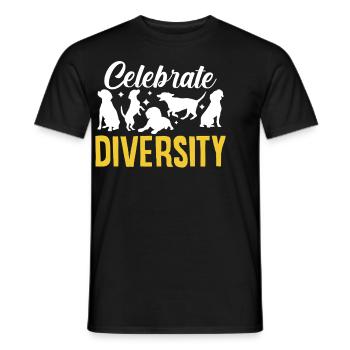 Celebrate Diversity Dig Rescue Animal Activist - Men's T-Shirt - black - Front - AI Model Male 178 light (178cm)