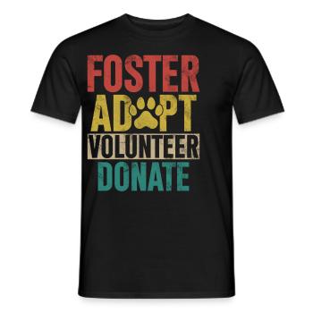 Foster Adopt Volunteer Donate Retro Foster Animal - Men's T-Shirt - black - Front - AI Model Male 178 light (178cm)