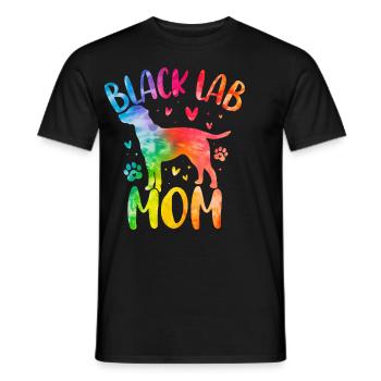 Black Lab Mom Labrador Retriever Dog Tie Dye - Men's T-Shirt - black - Front - AI Model Male 178 light (178cm)