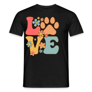 Liebe Lustiger Hund Boho Welpe Rettung Tierheim Tier - Männer T-Shirt - Schwarz - Vorne - AI Model Male 178 light (178cm)