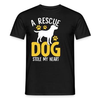 Ein Rettungshund hat mein Herz gestohlen Lustige Hunderettung - Männer T-Shirt - Schwarz - Vorne - AI Model Male 178 light (178cm)