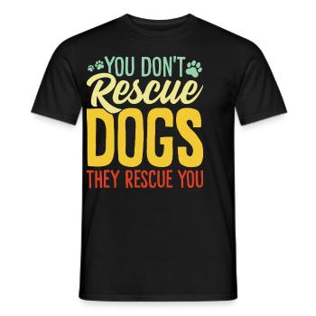 Vous ne sauvez pas les chiens patte adopter rétro chiot chien - T-shirt homme - noir - Devant - AI Model Male 178 light (178cm)