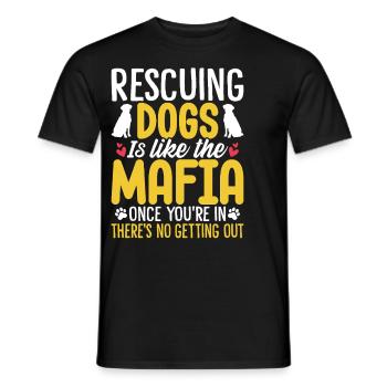 Hunde zu retten ist wie der lustige Welpe der Mafia - Männer T-Shirt - Schwarz - Vorne - AI Model Male 178 light (178cm)