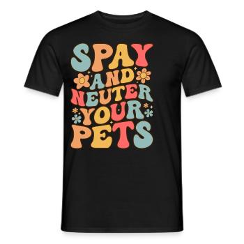 Spay And Neuter Your Pets Boho Funny Foster - Men's T-Shirt - black - Front - AI Model Male 178 light (178cm)