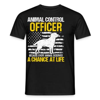Agent de contrôle des animaux USA Flag Pet Rescue Animal - T-shirt homme - noir - Devant - AI Model Male 178 light (178cm)