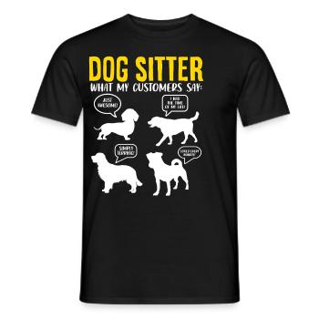 Hundesitter Lustiger Welpe Tagespflege Haustier Betreuer Hund - Männer T-Shirt - Schwarz - Vorne - AI Model Male 178 light (178cm)