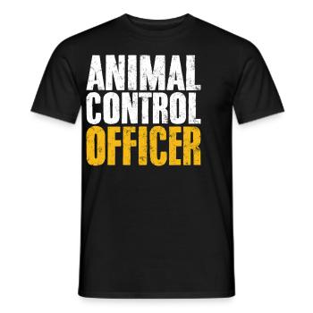 Agent de contrôle des animaux Drôle de chien de refuge Animal - T-shirt homme - noir - Devant - AI Model Male 178 light (178cm)
