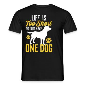Das Leben ist zu kurz, um nur einen Hund zu retten - Männer T-Shirt - Schwarz - Vorne - AI Model Male 178 light (178cm)