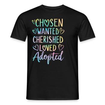 Chosen Wanted Cherished Loved Tie Dye Funny - Men's T-Shirt - black - Front - AI Model Male 178 light (178cm)