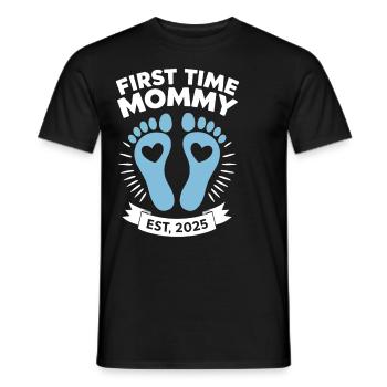Erstes Mal Mama Est 2025 Mutter Schwangerschaft Lustig - Männer T-Shirt - Schwarz - Vorne - AI Model Male 178 light (178cm)