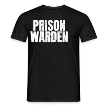 Gardien de prison Application de la loi Drôle prison prison - T-shirt homme - noir - Devant - AI Model Male 178 light (178cm)