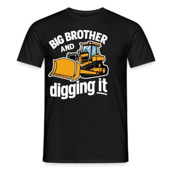 Big Brother And Digging It Funny Big Brother - Men's T-Shirt - black - Front - AI Model Male 178 light (178cm)