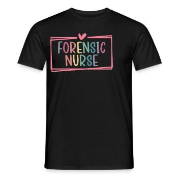 Forensic Nurse Medical Examiner Funny RN Nurse - Men's T-Shirt - black - Front - AI Model Male 178 light (178cm)