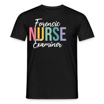 Forensic Nurse Examiner Healthcare Worker Funny - Men's T-Shirt - black - Front - AI Model Male 178 light (178cm)