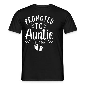 Promoted to Auntie 2025 Gender Reveal Soon to Be - Men's T-Shirt - black - Front - AI Model Male 178 light (178cm)