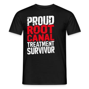 Drôle de survivant du canal radiculaire Endodontiste dentaire - T-shirt homme - noir - Devant - AI Model Male 178 light (178cm)