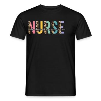 Infirmière médico-légale Léopard Guépard Infirmière saine d’ - T-shirt homme - noir - Devant - AI Model Male 178 light (178cm)